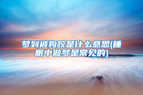 梦到被狗咬是什么意思(睡眠中做梦是常见的)