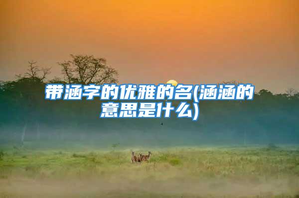 带涵字的优雅的名(涵涵的意思是什么)