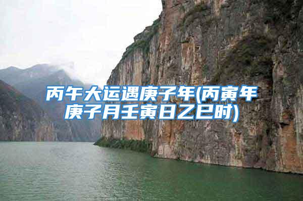 丙午大运遇庚子年(丙寅年庚子月壬寅日乙巳时)