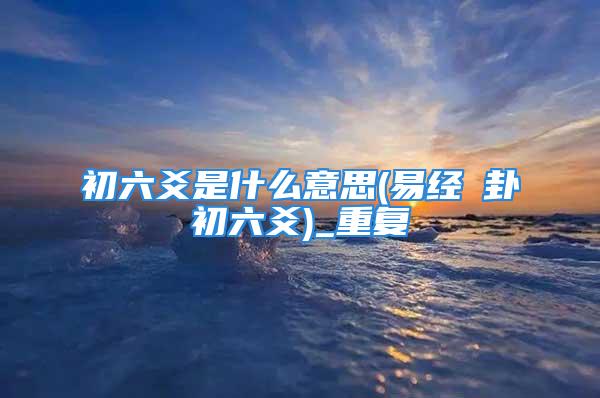 初六爻是什么意思(易经姤卦初六爻)_重复