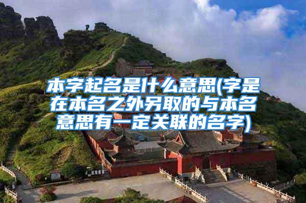 本字起名是什么意思(字是在本名之外另取的与本名意思有一定关联的名字)