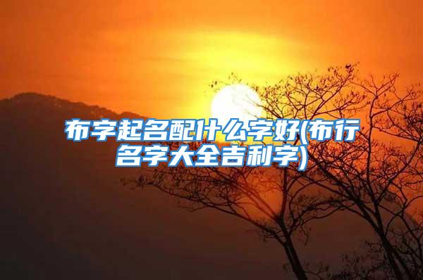 布字起名配什么字好(布行名字大全吉利字)
