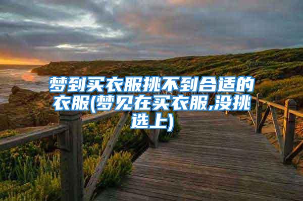 梦到买衣服挑不到合适的衣服(梦见在买衣服,没挑选上)