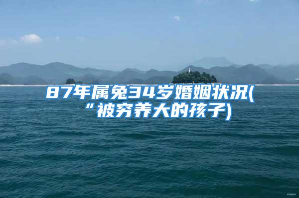 87年属兔34岁婚姻状况(“被穷养大的孩子)