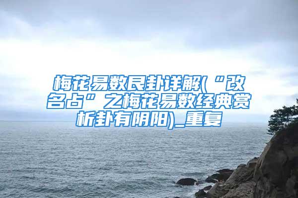 梅花易数艮卦详解(“改名占”之梅花易数经典赏析卦有阴阳)_重复