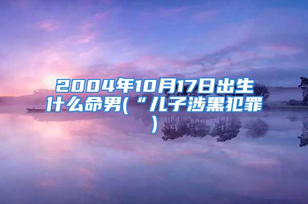 2004年10月17日出生什么命男(“儿子涉黑犯罪)