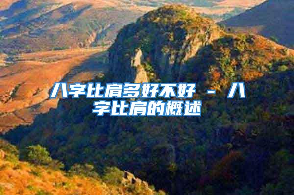 八字比肩多好不好 - 八字比肩的概述
