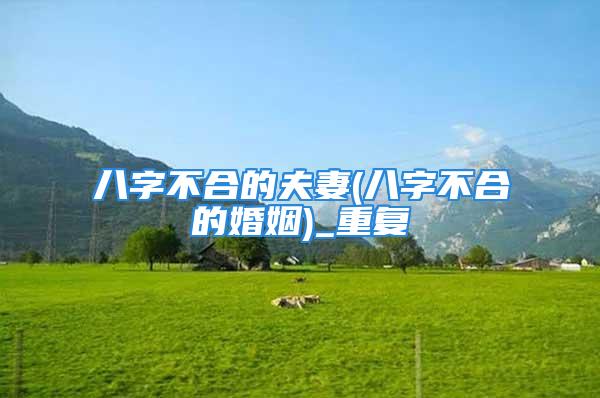 八字不合的夫妻(八字不合的婚姻)_重复
