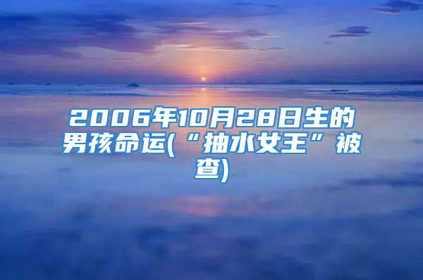 2006年10月28日生的男孩命运(“抽水女王”被查)