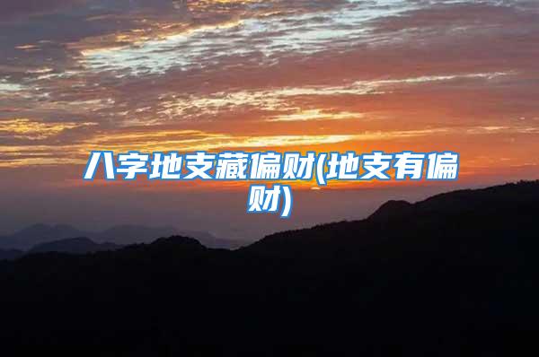 八字地支藏偏财(地支有偏财)