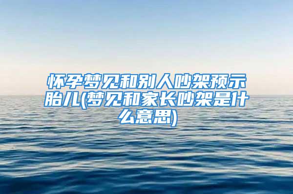 怀孕梦见和别人吵架预示胎儿(梦见和家长吵架是什么意思)