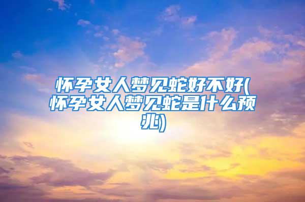 怀孕女人梦见蛇好不好(怀孕女人梦见蛇是什么预兆)