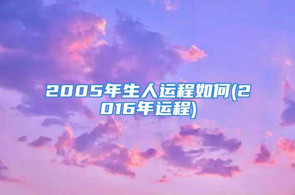 2005年生人运程如何(2016年运程)