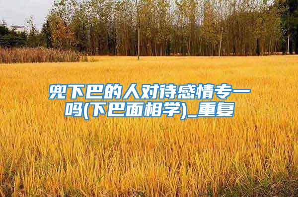 兜下巴的人对待感情专一吗(下巴面相学)_重复