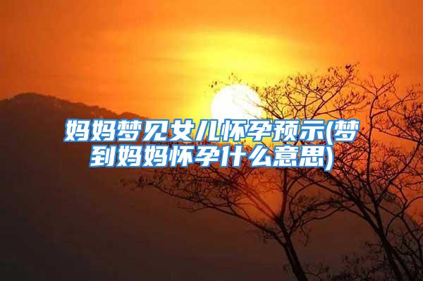 妈妈梦见女儿怀孕预示(梦到妈妈怀孕什么意思)