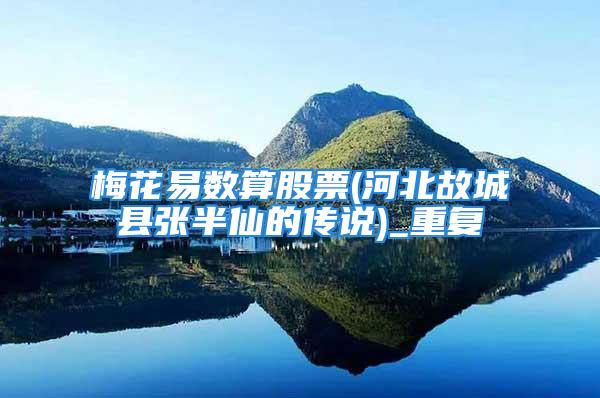 梅花易数算股票(河北故城县张半仙的传说)_重复