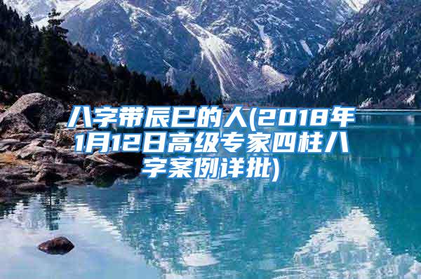 八字带辰巳的人(2018年1月12日高级专家四柱八字案例详批)