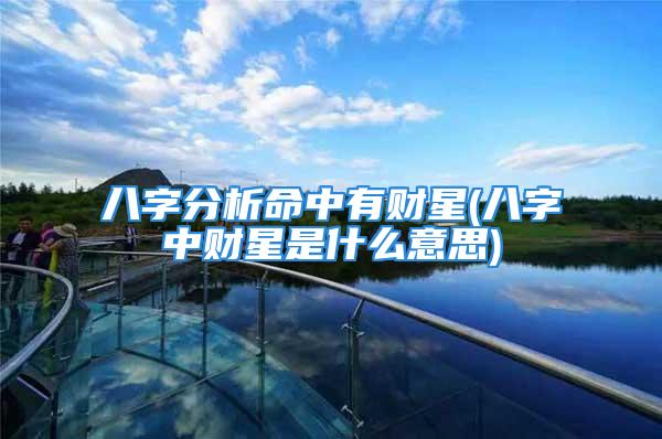八字分析命中有财星(八字中财星是什么意思)