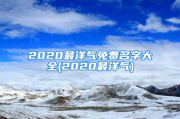 2020最洋气免费名字大全(2020最洋气)