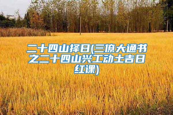 二十四山择日(三僚大通书之二十四山兴工动土吉日红课)