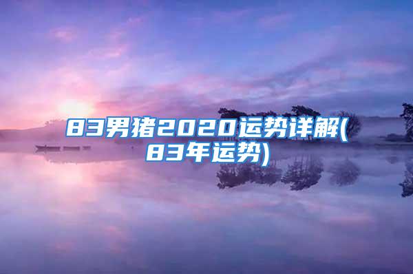 83男猪2020运势详解(83年运势)