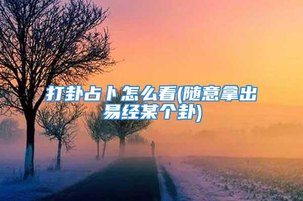 打卦占卜怎么看(随意拿出易经某个卦)