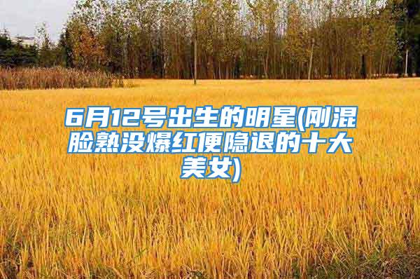 6月12号出生的明星(刚混脸熟没爆红便隐退的十大美女)