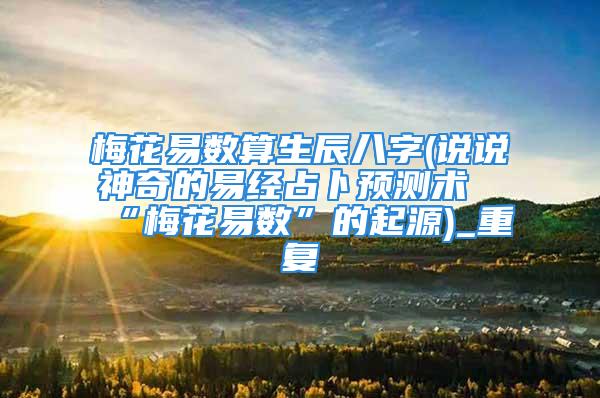 梅花易数算生辰八字(说说神奇的易经占卜预测术“梅花易数”的起源)_重复
