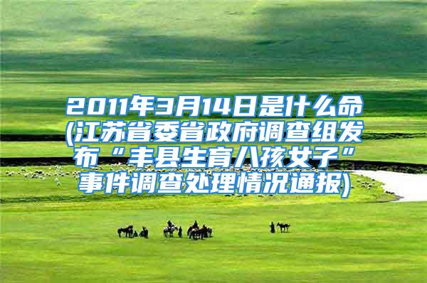 2011年3月14日是什么命(江苏省委省政府调查组发布“丰县生育八孩女子”事件调查处理情况通报)