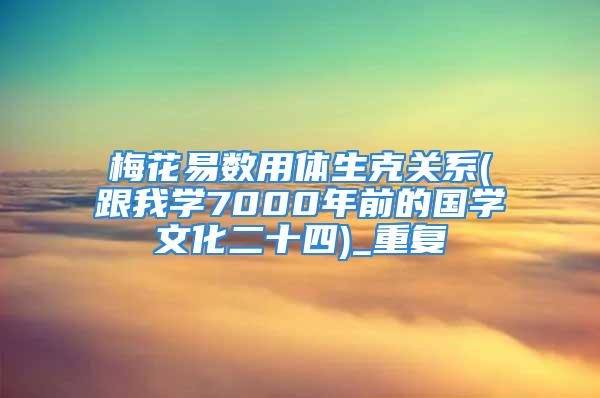 梅花易数用体生克关系(跟我学7000年前的国学文化二十四)_重复