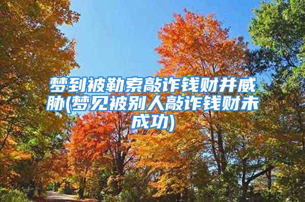 梦到被勒索敲诈钱财并威胁(梦见被别人敲诈钱财未成功)