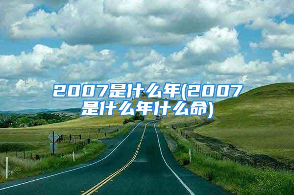 2007是什么年(2007是什么年什么命)