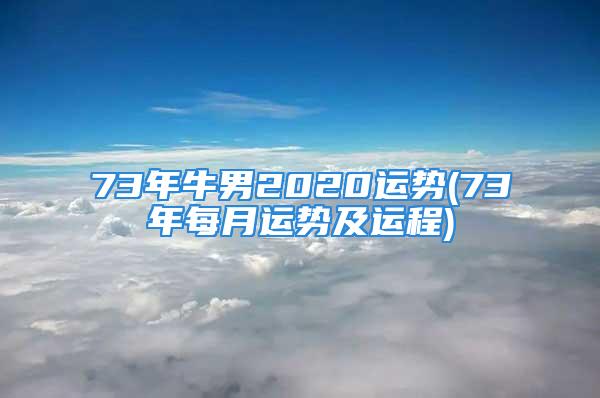 73年牛男2020运势(73年每月运势及运程)
