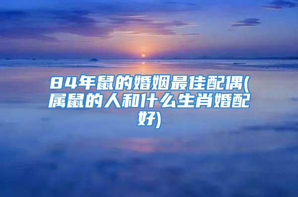 84年鼠的婚姻最佳配偶(属鼠的人和什么生肖婚配好)