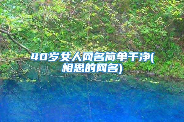 40岁女人网名简单干净(相思的网名)