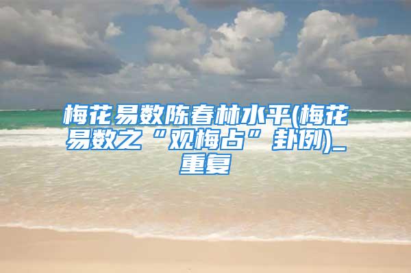 梅花易数陈春林水平(梅花易数之“观梅占”卦例)_重复
