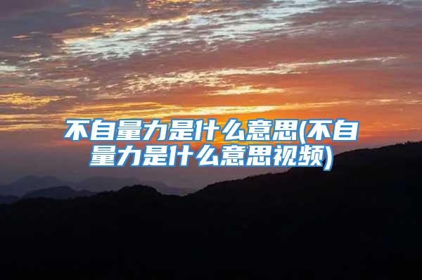 不自量力是什么意思(不自量力是什么意思视频)