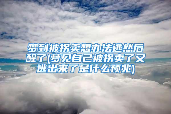 梦到被拐卖想办法逃然后醒了(梦见自己被拐卖了又逃出来了是什么预兆)