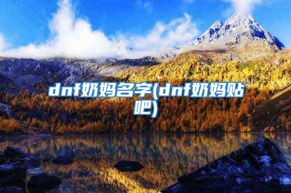 dnf奶妈名字(dnf奶妈贴吧)