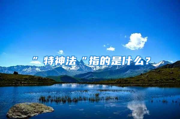 ”特神法“指的是什么?