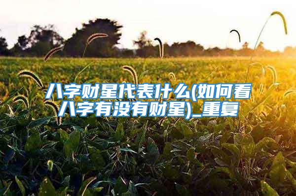 八字财星代表什么(如何看八字有没有财星)_重复