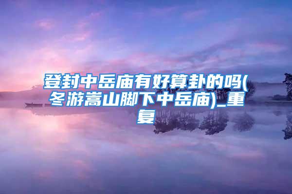 登封中岳庙有好算卦的吗(冬游嵩山脚下中岳庙)_重复
