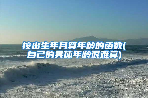 按出生年月算年龄的函数(自己的具体年龄很难算)