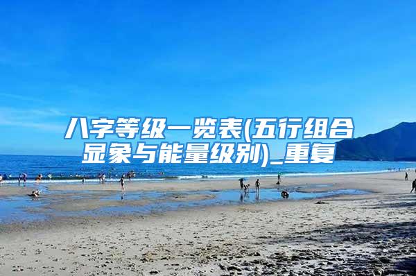 八字等级一览表(五行组合显象与能量级别)_重复