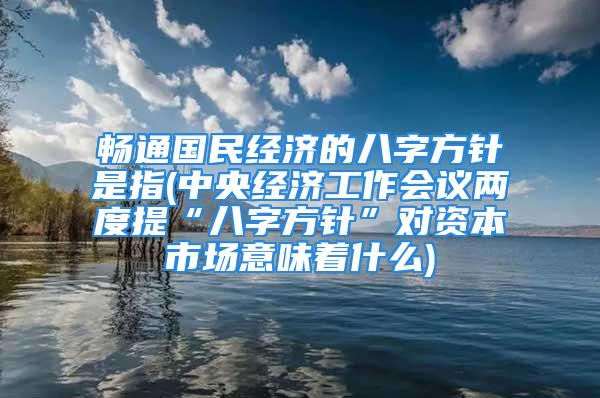畅通国民经济的八字方针是指(中央经济工作会议两度提“八字方针”对资本市场意味着什么)