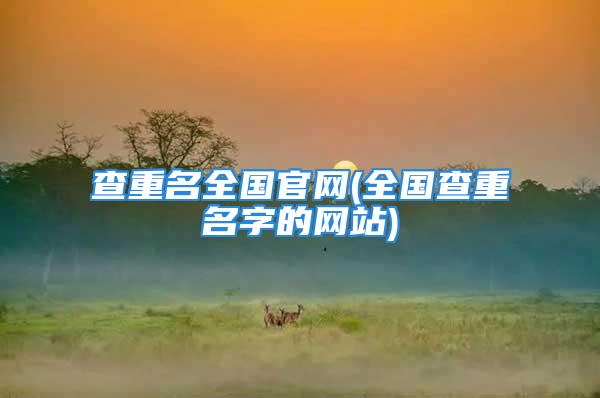 查重名全国官网(全国查重名字的网站)