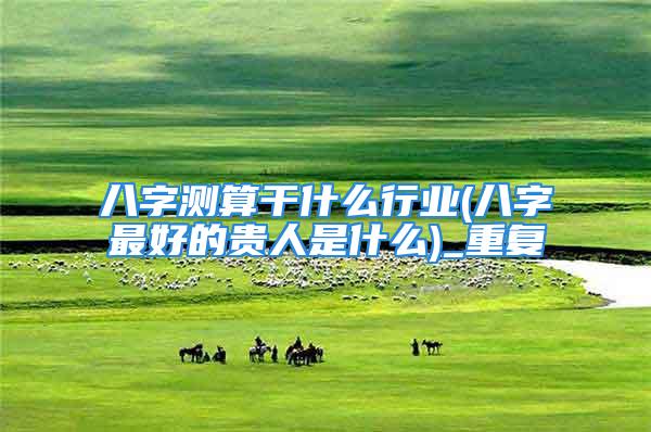 八字测算干什么行业(八字最好的贵人是什么)_重复