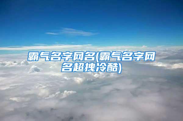 霸气名字网名(霸气名字网名超拽冷酷)