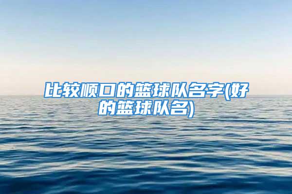 比较顺口的篮球队名字(好的篮球队名)