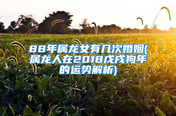88年属龙女有几次婚姻(属龙人在2018戊戌狗年的运势解析)